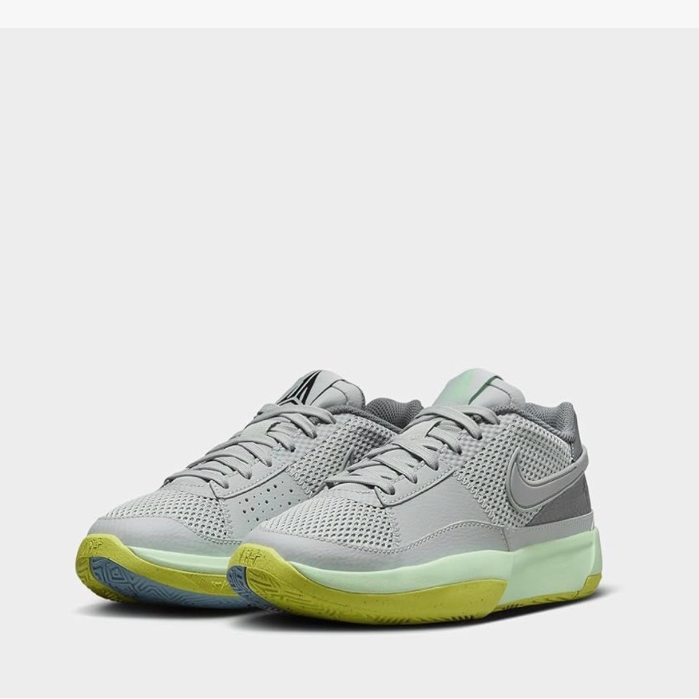 Nike Ja 1 Big Kids' Basketball Shoes grey green size 5.5